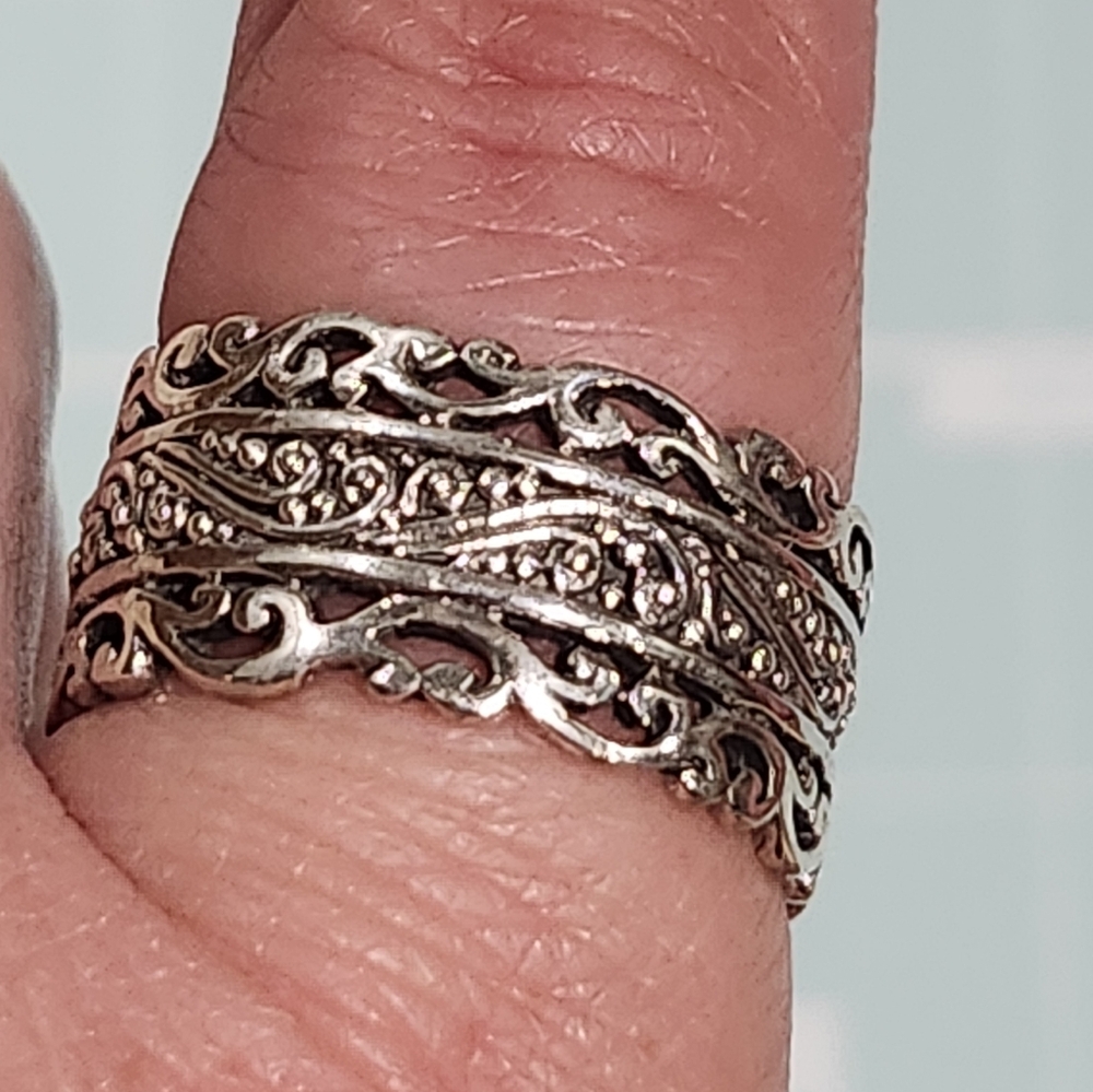 NWT JTV Artisan Collection Of Bali Sterling Silver Scroll Ring size 8